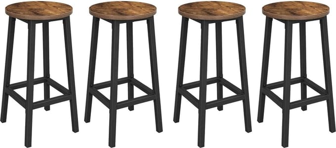 MIRA Home - Barkruk - Barkrukken - Set van 4 - Barstoel - Vintage - 30x30x65