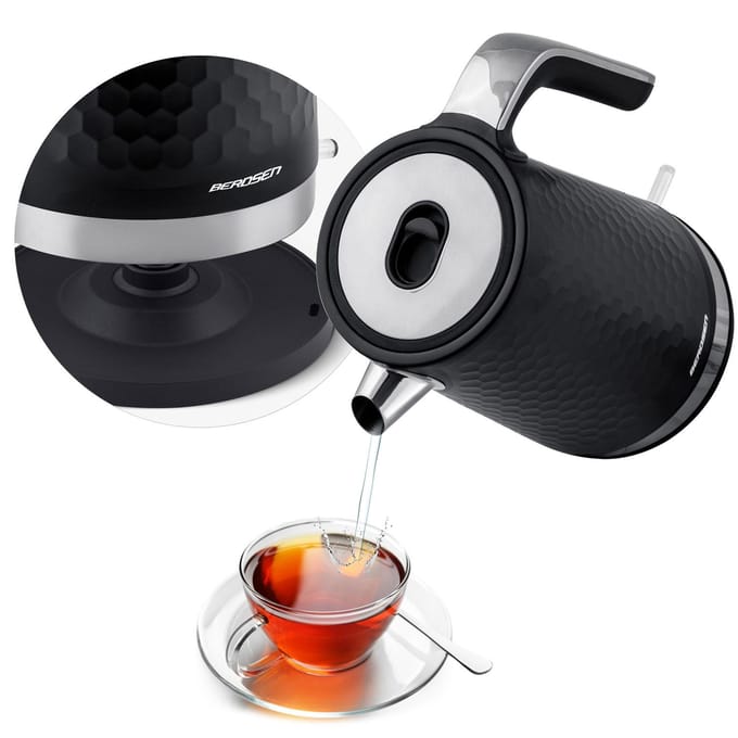 Berdsen BD-705 waterkoker 1,7l, zwart en zilver
