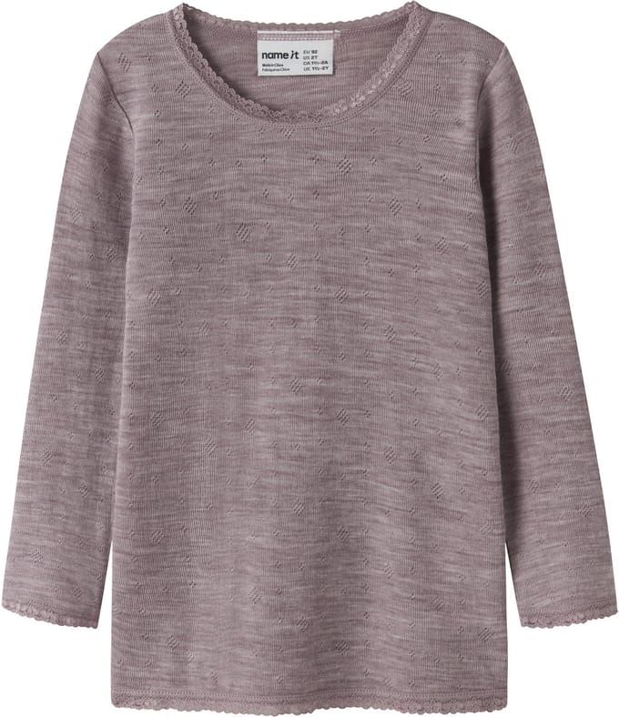 NAME IT - NMFWANG WOOL NEEDLE LS TOP SOLID NOOS - Meisjes - Lange mouwen shirts