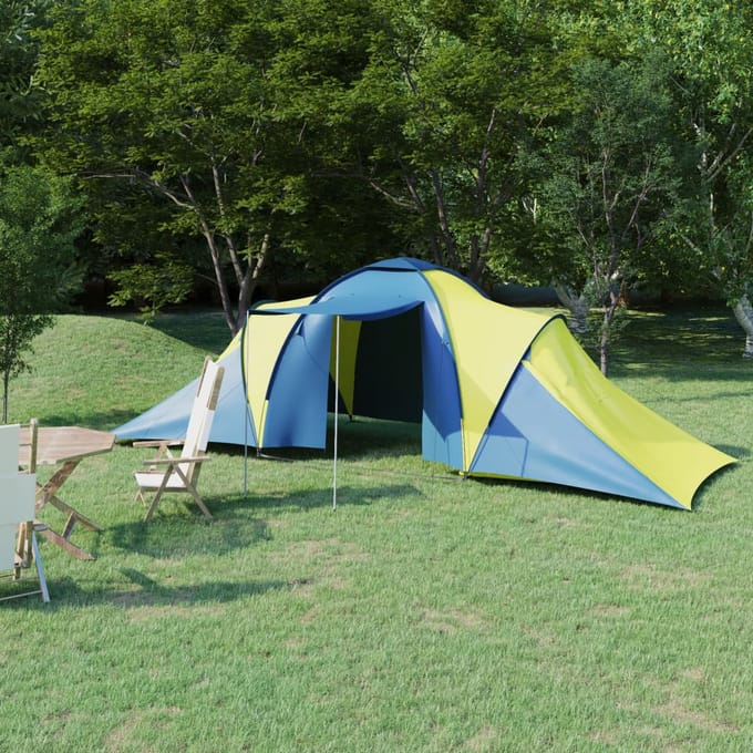 Tente de camping pour 6 personnes Bleue et Jaune
