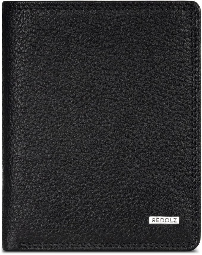 Redolz Leather Essentials HF portemonnee RFID-leer 9,5 cm, uitklapbaar - Jongens - Staand formaat - black