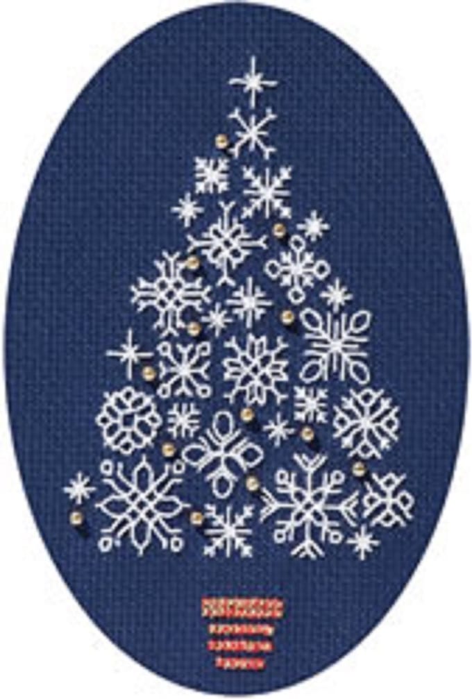 Kerstkaart op donkerblauwe stof