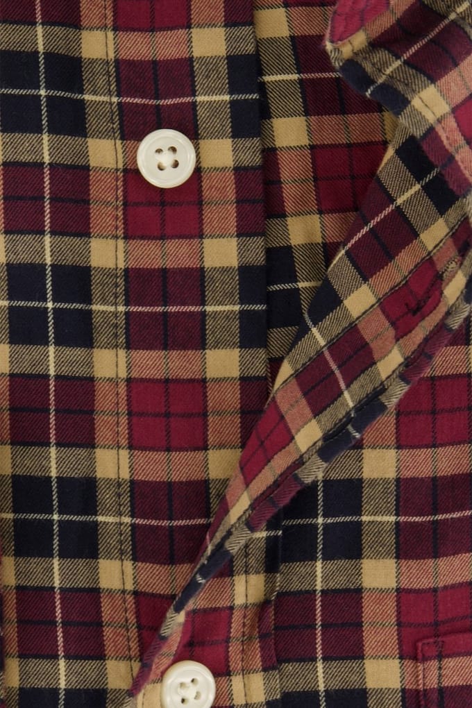 Gant overhemd button-down rood geruit katoen