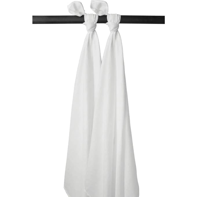 Meyco Baby Uni swaddle - 2-pack - hydrofiel - white - 120x120cm