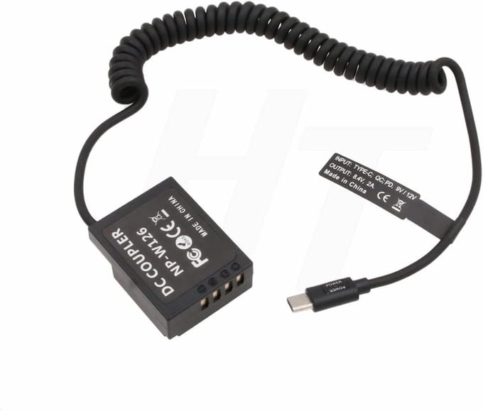 Dummy Batterij - Adapter Kabel - Camera Voeding - PD USB C - 16.8 Watt