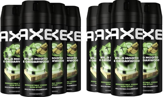 Axe Deo Spray - Wild Green Mojito + Cedarwood - 8 x 150 ml