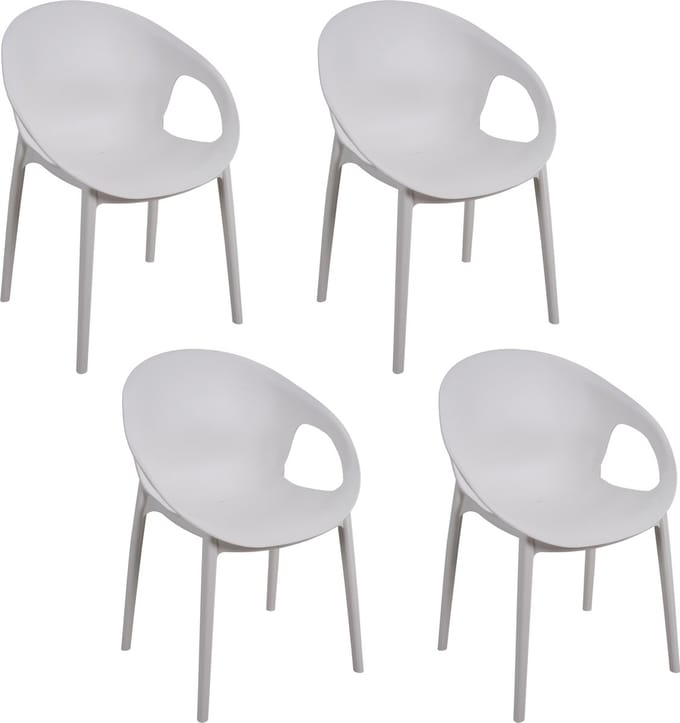 Terrasstoel Cosy (set van 4) - wit - stapelbaar