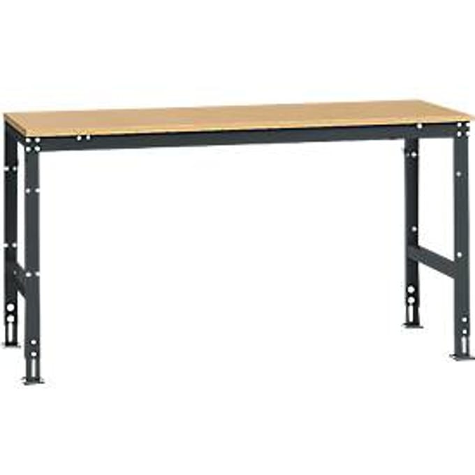 Manuflex basistafel UNIVERSAL Standaard, tafelblad multiplex, 1750 x 800, antraciet