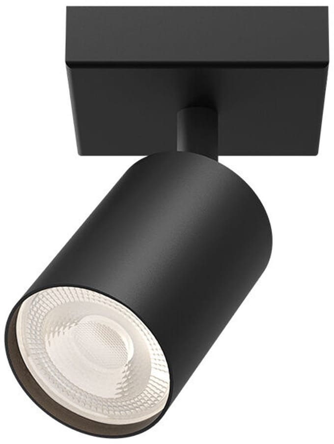 Braytron - LED Plafondspot - GU10 fitting - 55x130mm - Mat zwart - vierkante plafondplaat
