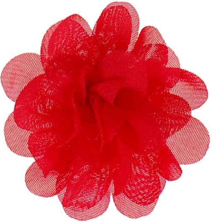 Haarclipje bloem rood organza - 5cm