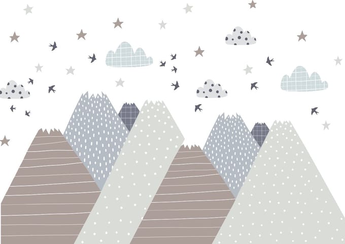 Lolaka Scandinavische Bergen Kinderstickers 100 x 150 cm