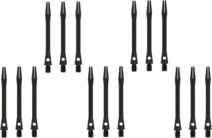 Darts Set - 5 sets (15 stuks) - aluminium - zwart - medium - darts shafts - Cadeau