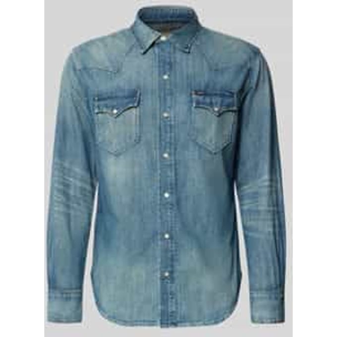 regular fit vrijetijdsoverhemd van pure katoen model 'DENIM WESTERN SHIRT'