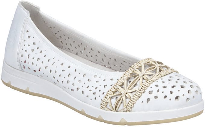 Rieker ballerina schoenen voor dames L3062-80 Wit
