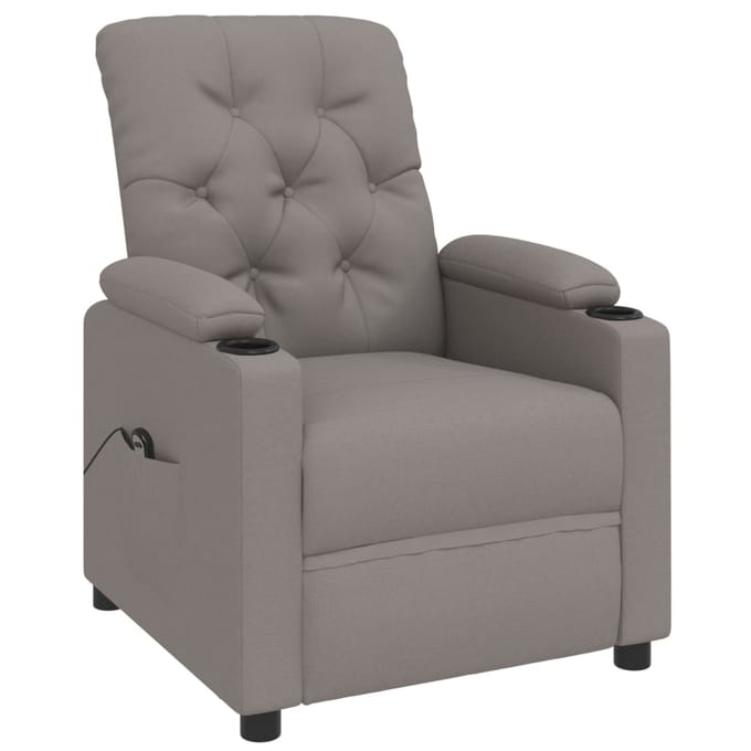 vidaXL Fauteuil verstelbaar elektrisch stof taupe
