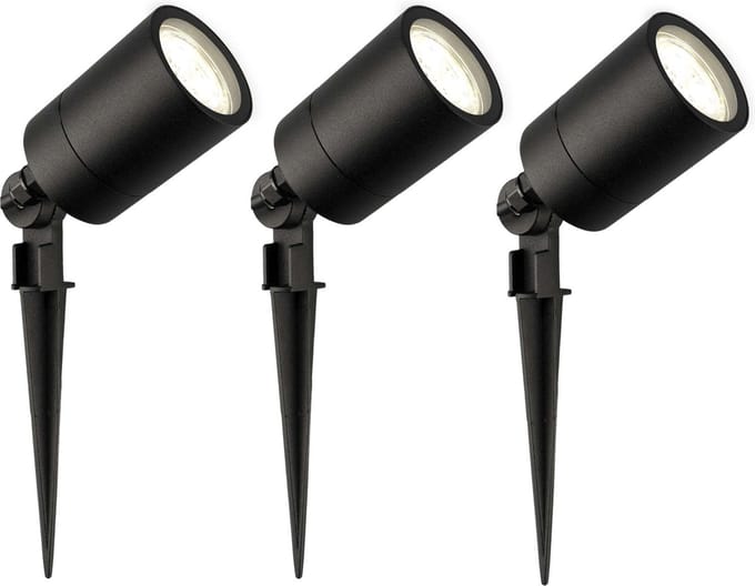 Ledvion - 3X LED Prikspots - 4000K - Zwart - 5W - IP65