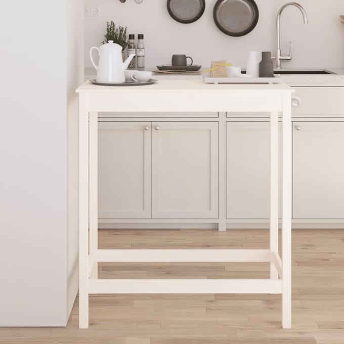 vidaXL - Bartafel - 100x50x110 - cm - massief - grenenhout - wit
