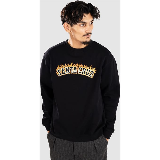 Santa Cruz Burnt Collegiate Crew Sweater zwart