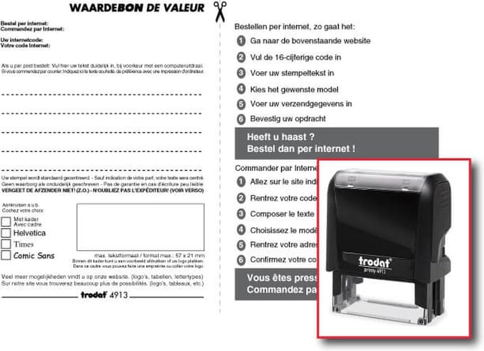 Trodat Printy 4913 met waardebon | 57x21mm