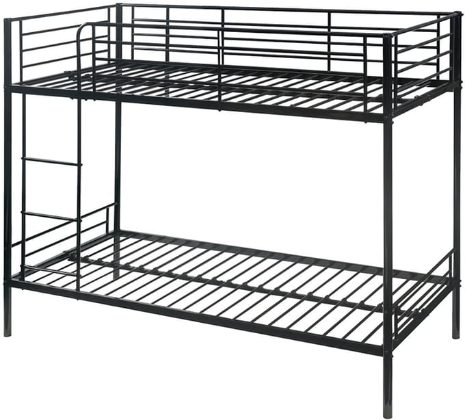Vente-unique Stapelbed metaal zwart 90 x 190 cm
