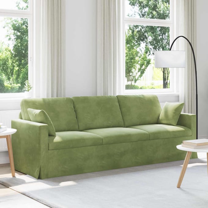 vidaXL - Bank - Lichtgroen - 228 - x - 78 - x - 80 - cm - Fluweel
