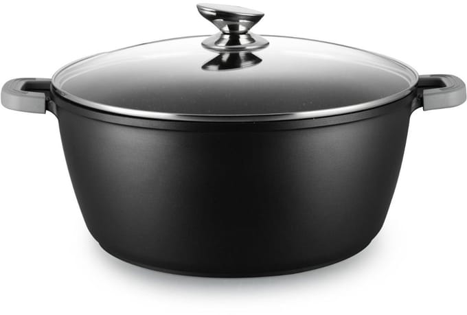 Ferveo Omega M Braadpan met Deksel - 24cm - Zwart - Inductie