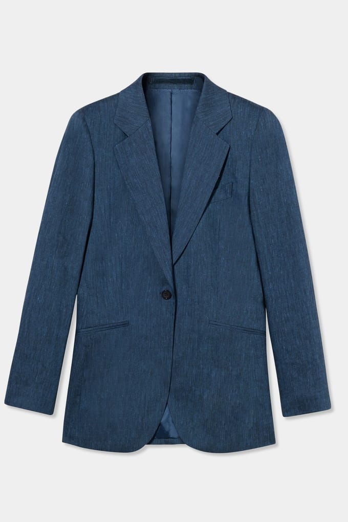 Brooks Brothers Jacket Linen Blue Größe: S | Blazer Outlet | Damen | Blau