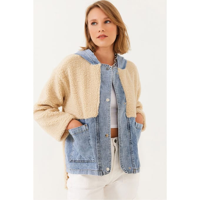 Gewatteerde Faux-Fur Jas met Pluche Voering
