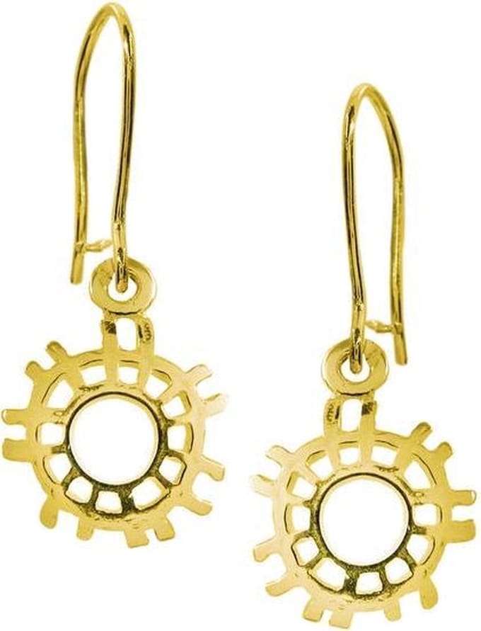 Oorbellen, hang, Kleine gouden zon