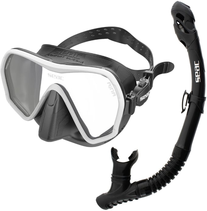 Seac Sub Ajna Snorkelset Zwart/Wit