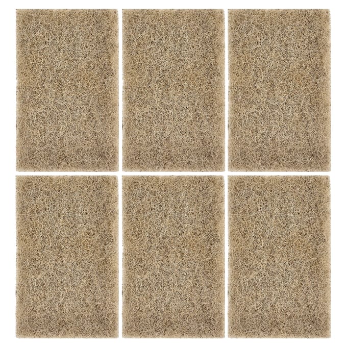 Full Circle, Walnootschaal Schuur Sponsjes, 6 Stuks, 4,4  x 2,75 beige
