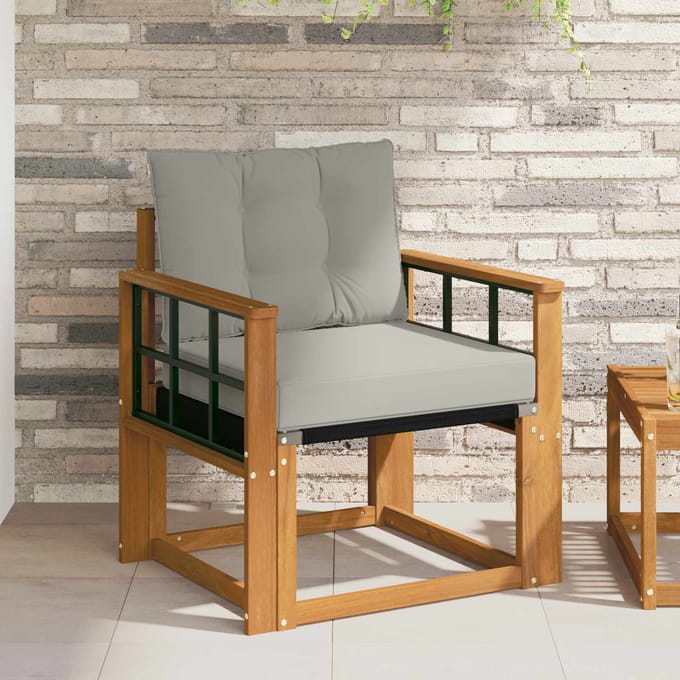 vidaXL - Buitensofa - Massief - Acaciahout - en - Textilene