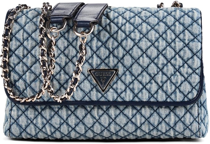 GUESS schoudertas Giully II 2 Compartment Convertible Flap Denim blauw