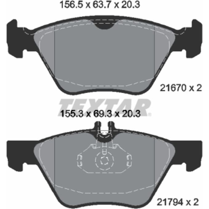 Remblokset TEXTAR 2167001, voor