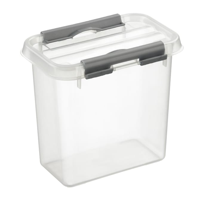 Sunware - Q-line opbergbox 1,1L transparant metaal - 10 x 15 x 14,7 cm