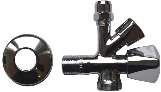 Combi Hoekstopkraan met Haakse Greep - 1/2" x10 mm x3/4, verchroomd