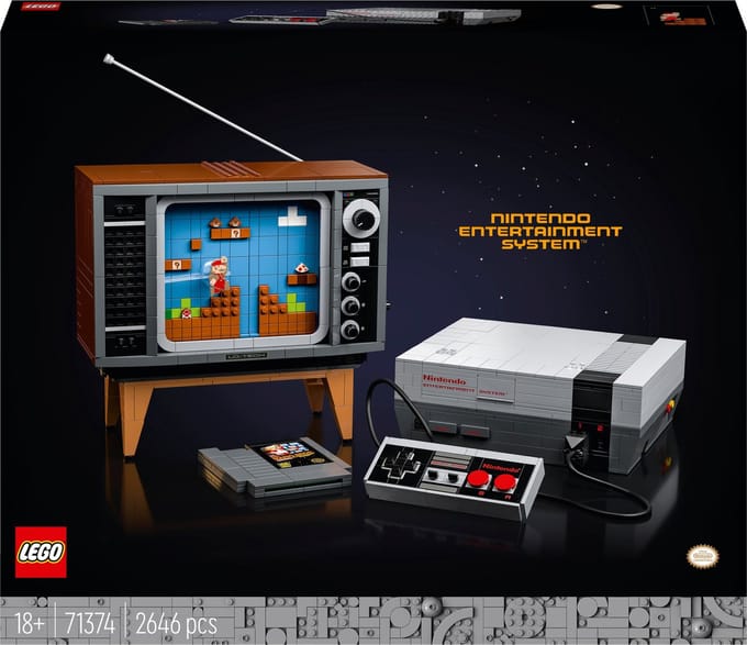 LEGO® Nintendo Entertainment System™ 71374 creatieve bouwset voor volwassenen, bouw je eigen LEGO NES en tv en beleef de gameplay van Super Mario Bros.™ opnieuw, een leuk hobbyproject en cadeau voor gamers en fans (2646 onderdelen)