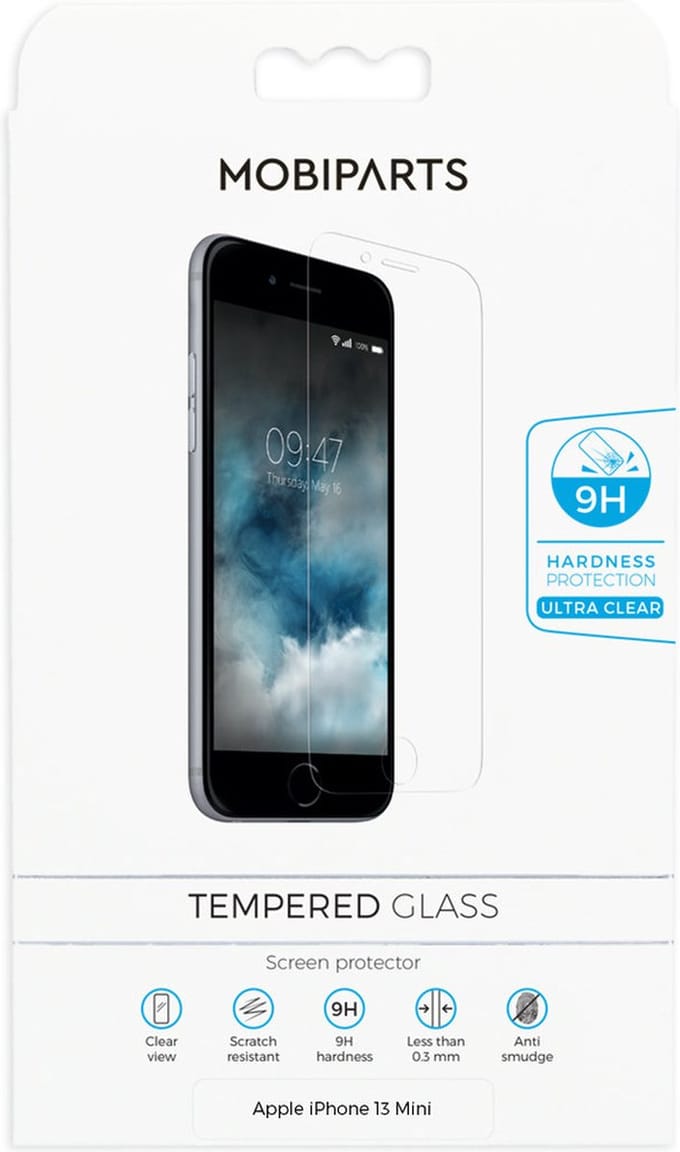 Mobiparts Screenprotector geschikt voor Apple iPhone 12 Mini Apple iPhone 13 Mini - Gehard Glas - Anti-bacterieel -