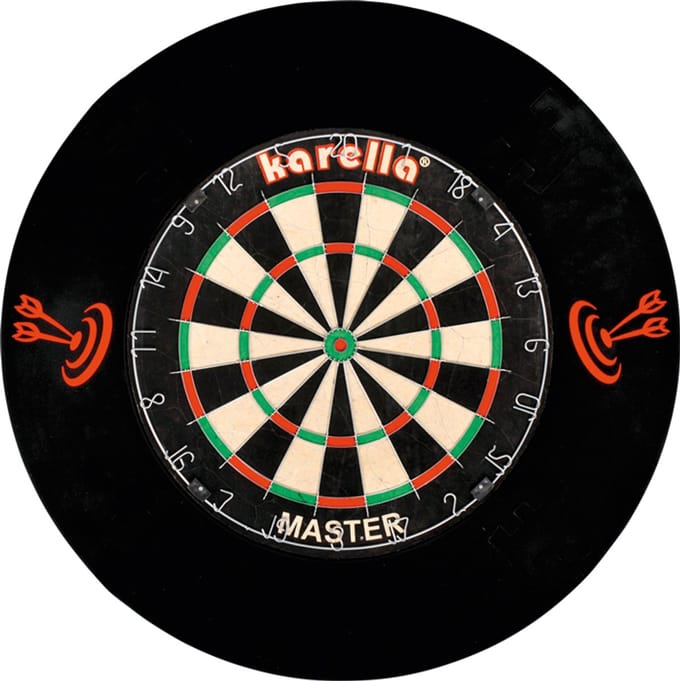 Karella dartbord catchring 4-delig zwart
