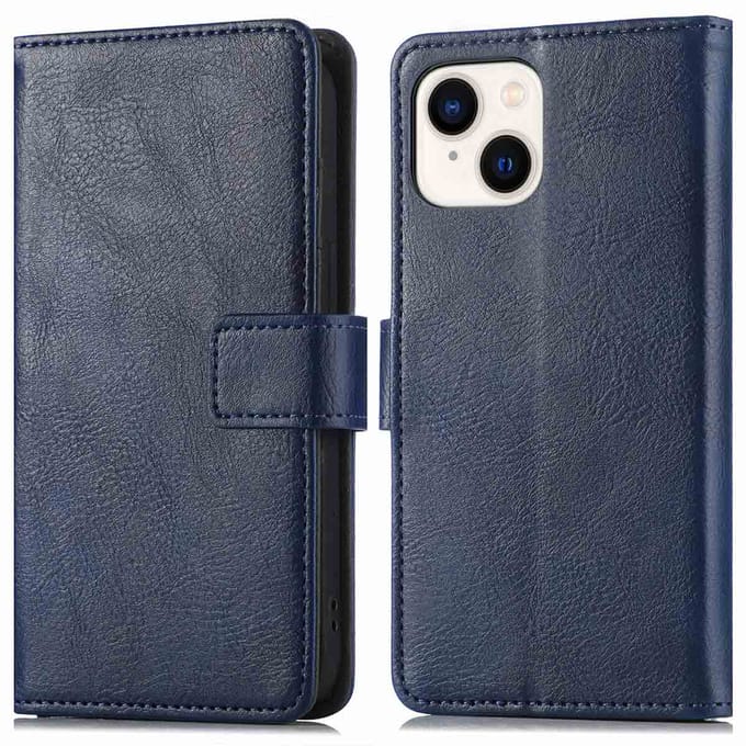 imoshion Hoesje - Geschikt voor Apple iPhone 15 Plus - Luxe Bookcase - Donkerblauw