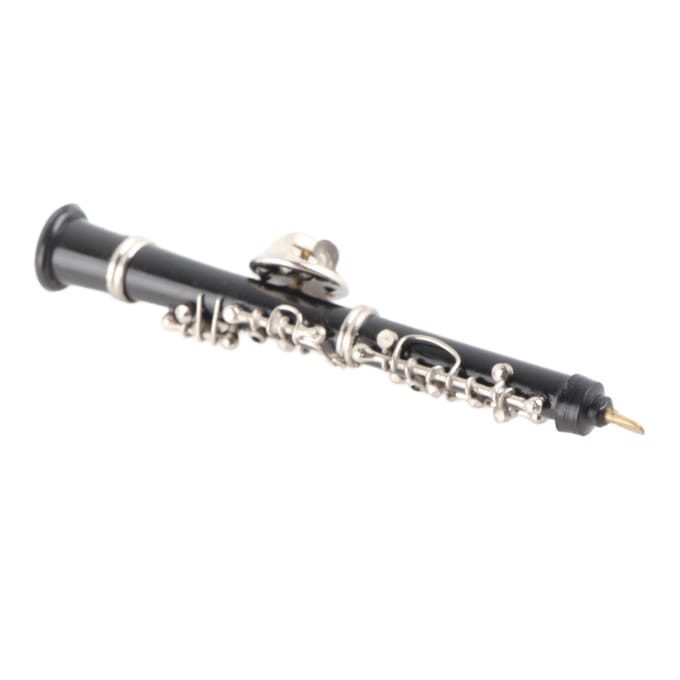 Hobo Broche Pin Mode Elegant Simulatie Metaal Muziekinstrument Broche met Rood Fluweel Gevoerd black