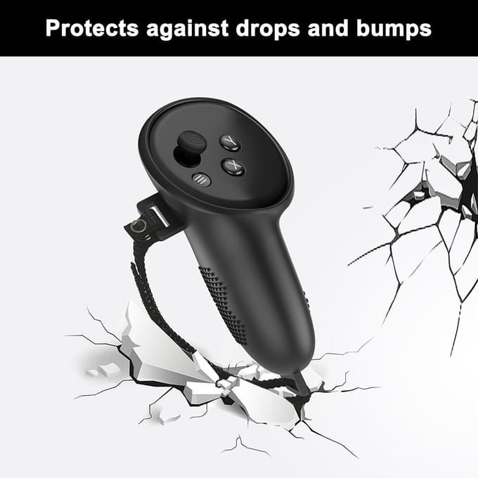Couvre-poignée de contrôleur avec dragonne réglable anti-perte Compatible pour les accessoires Quest 3 violet