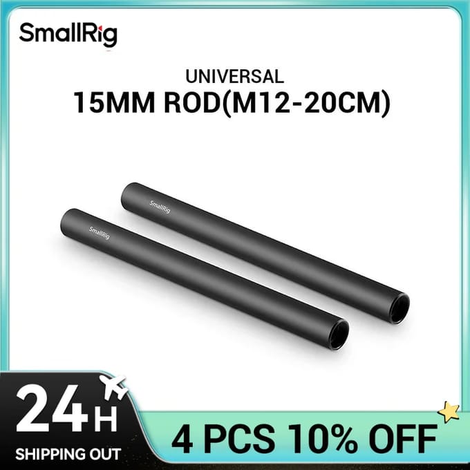 SmallRig 1053 15mm Alu Alloy Rods M12 30cm