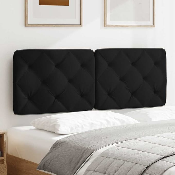 vidaXL - Hoofdbordkussen - 120 - cm - stof - zwart