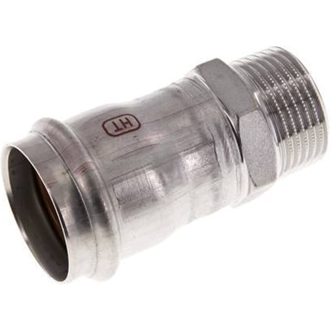 Perskoppeling - 35mm Persmof & R 1'' Buiseinde - RVS