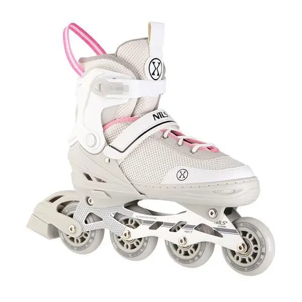 Nils Extreme - 2in1 Skeelers en Schaatsen - Maat: 34-38 Wit/Roze
