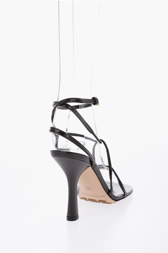 Leren THE LINE muiltjes 9 cm in bruin