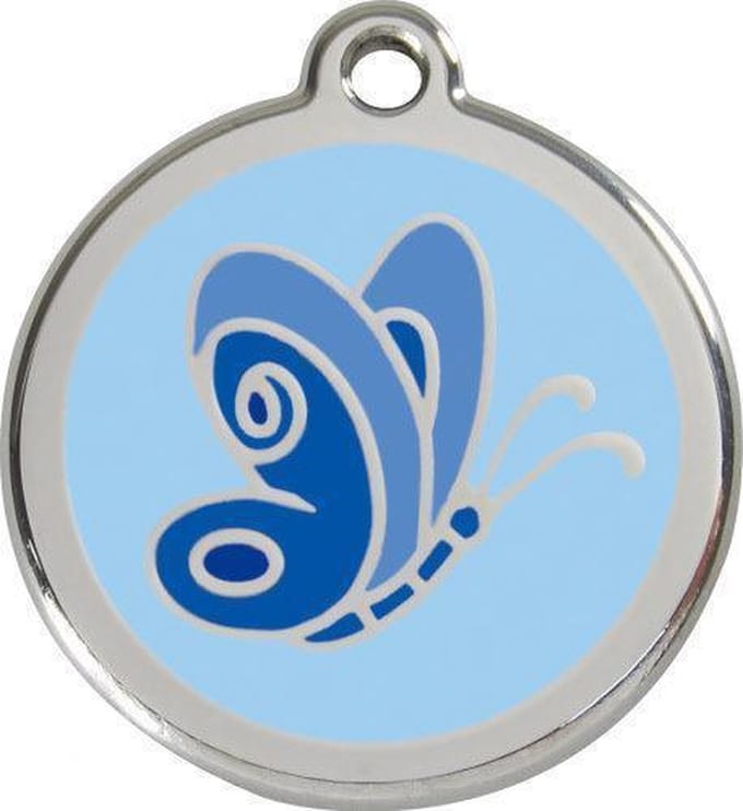 Red Dingo Hondenpenning 20 mm vlinder blauw