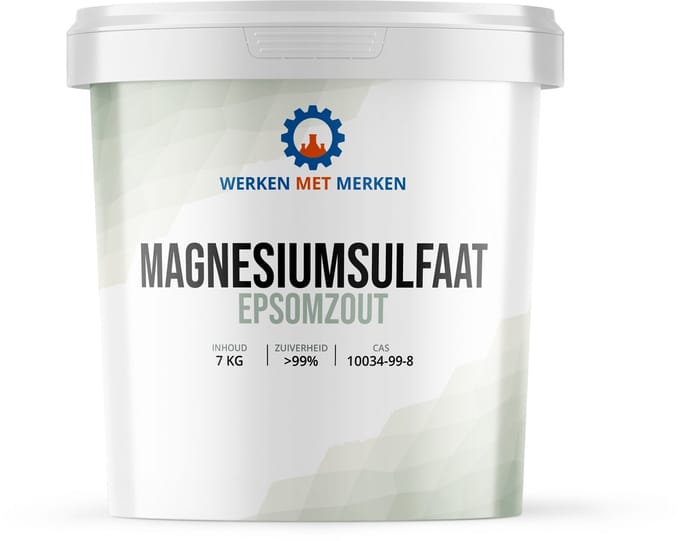 Magnesiumsulfaat 100% Zuiver - Bitterzout - Emmer, 7 KG - Badzout - Epsomzout