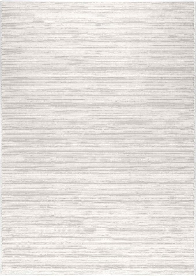 Flycarpets Eleganza Modern Laagpolig Gestreept Vloerkleed - Crème / Wit - 120x170 cm
